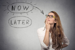 image of now and later depicting when to repair a cracked windshield