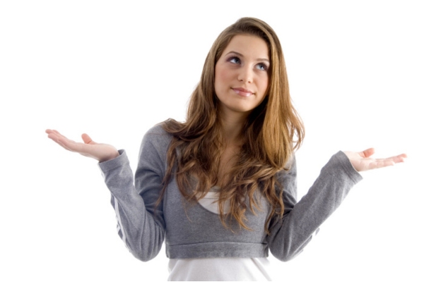 woman with both hands held up depicting choosing the right service