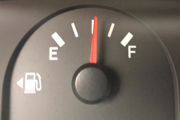 car gasoline sensor filled in half