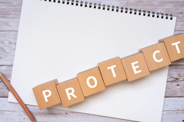 Wooden blocks with PROTECT text