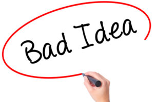 image of bad idea depicting diy auto glass repair