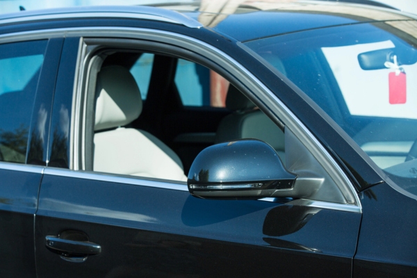 car with an open window