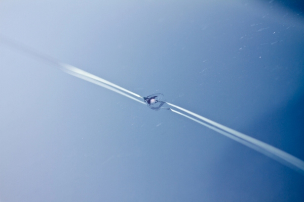 image of chip on a windshield
